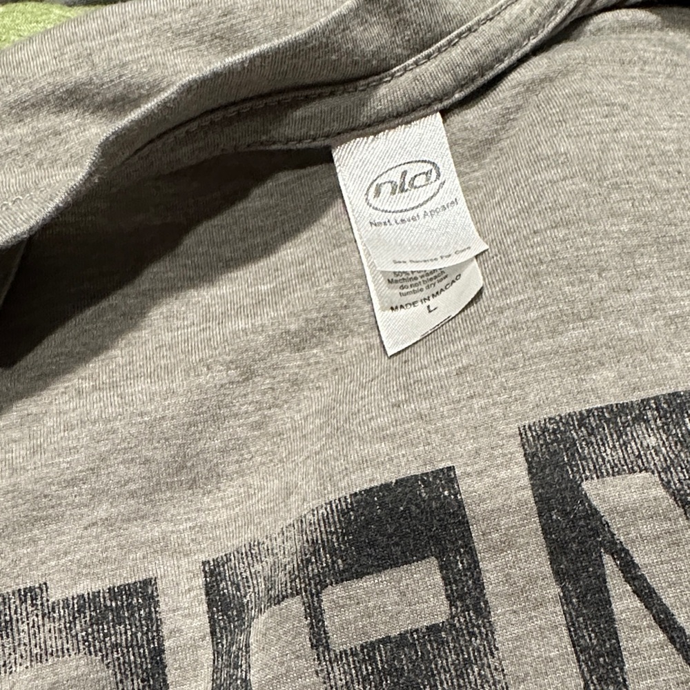Gray Graphic Broadway RENT Long sleeve Tee Shirt Large - Picture 2 of 4